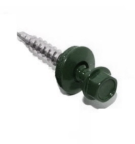 Саморез кровельный 4.8x70 RAL 6005 по дереву (100шт) арт.1220579